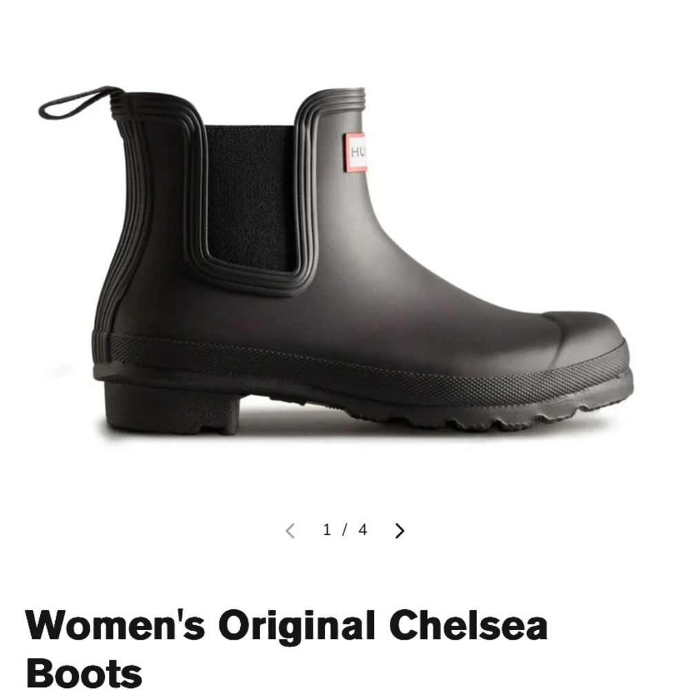 Hunter Women's Black Original Chelsea Boots Ankle Rain Boots Black 7 used